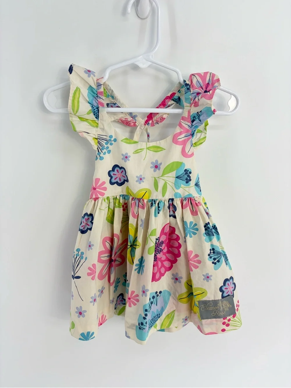 Eleanor Rose Girls Floral Ruffle Strap Dress - 6‎ months